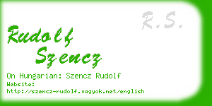 rudolf szencz business card